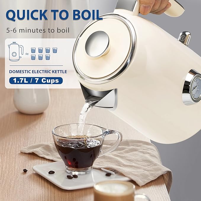 PUKOMC Electric Kettle, 1.7L Stainless Steel Tea Kettle - Image 4