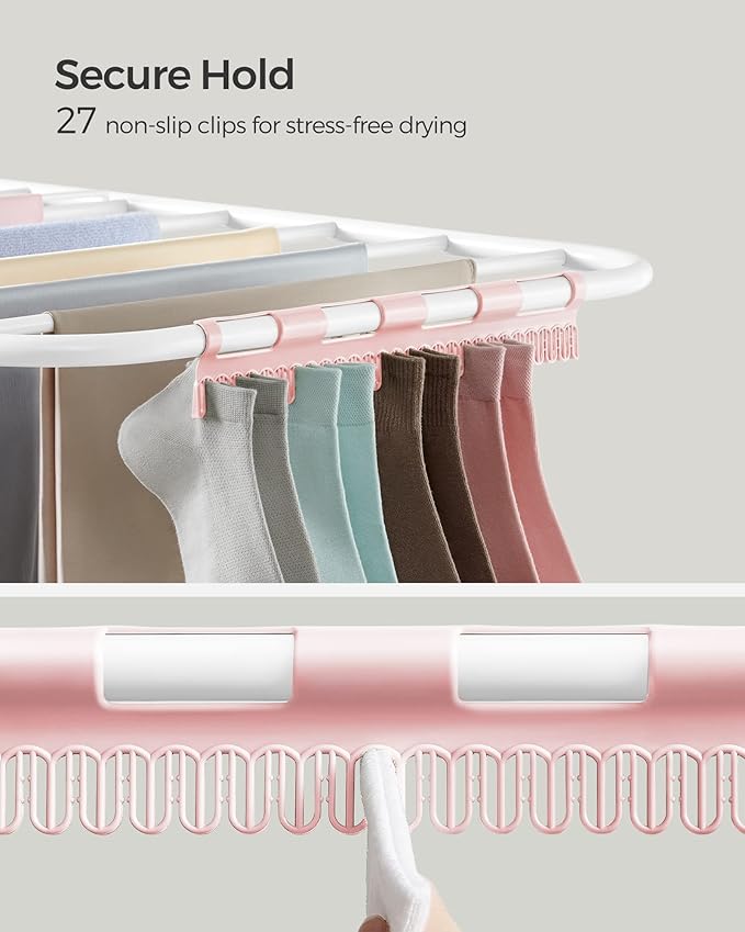 SONGMICS Clothes Drying Rack, Foldable 2-Level Laundry Drying Rack, - Image 4