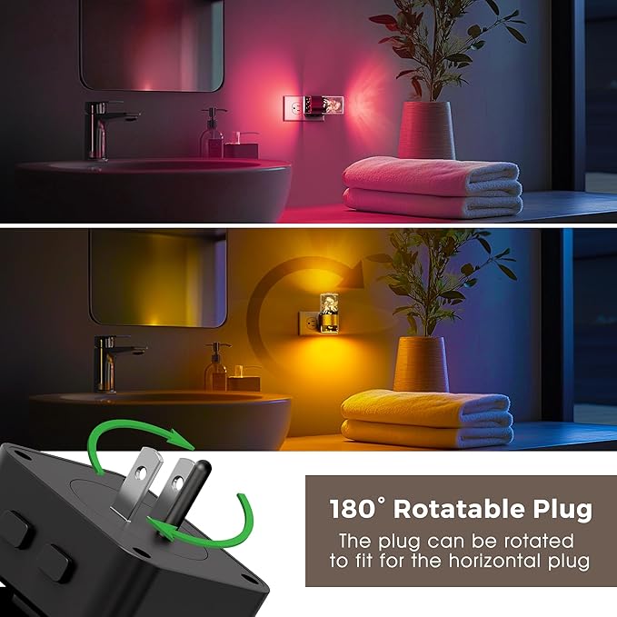 L LOHAS LED Night Lights Plug into Wall, Dusk to Dawn Nightlight, 9 Colors - Image 4