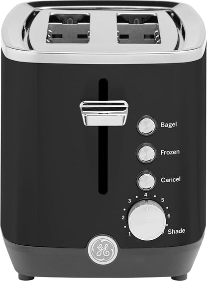 GE 2 Slice Black Stainless Steel Toaster, Extra Wide Slots by GEAppliances