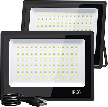 XXBSAZ 100W LED Flood Lights Outdoor, Plug-in & Hardwired Security Lights by XXBSAZ