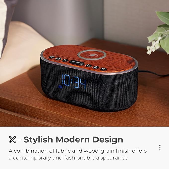 uscce Alarm Clock Bluetooth FM Radio: 10W Stereo Sound Speaker - Image 5