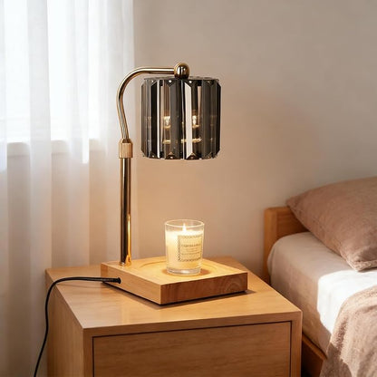 Candle Warmer Lamp with Timer & Dimmer – Artistic Glass Shade Desk Lamp - Image 4