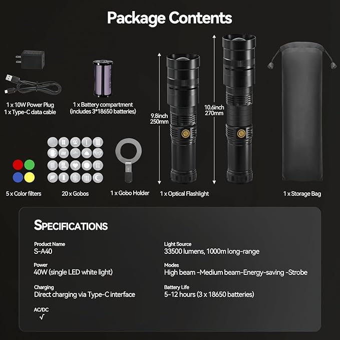 WELLMAKING 40W LED Photography Flashlight Optical Glass Lenses, 7800mAh - Image 8