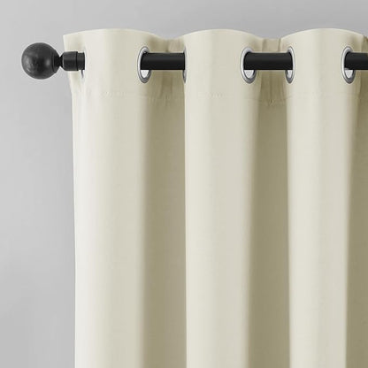 Beauoop Cream 100% Blackout Curtains 84 Inch Long 2 Panels - Image 9
