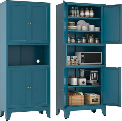 Metal Pantry Storage Cabinet, Microwave Stand by YAUWOHFactoryOutletsColorfulMetalFurniture