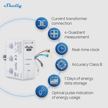 Shelly 3EM-63W Gen3 | Wi-Fi Operated Smart 3-Phase Energy Meter | Home - Image 5