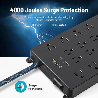 TROND Surge Protector Power Strip, 22 Widely Spaced Outlets - Image 2