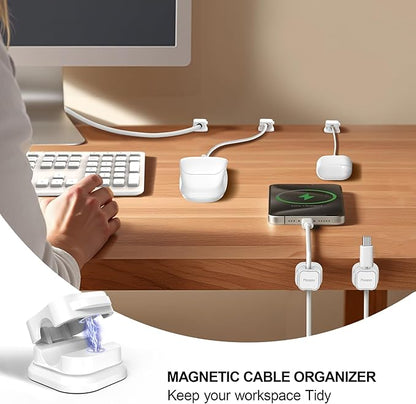 8 Pack Magnetic Cable Clip Organizer Cord Holder, Picozon Adhesive Cable - Image 2