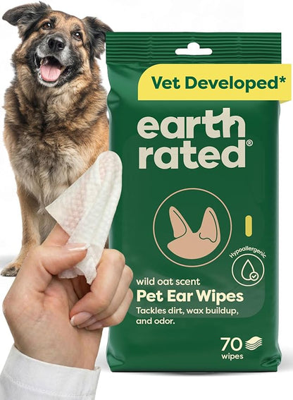 Earth Rated Vet-Developed Pet Ear Wipes, Hypoallergenic Cleaner by EarthRated