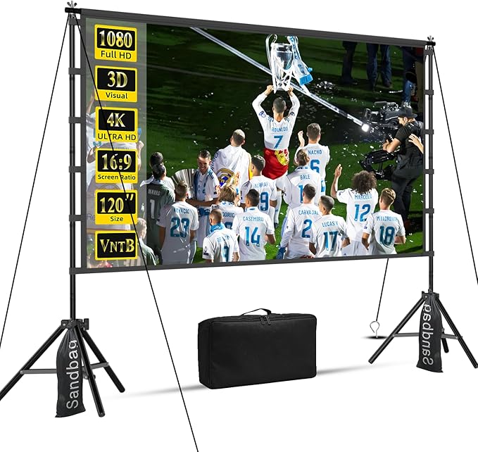 VntB 100 inch Projector sreen and Stand, Outdoor Indoor Projector Screen16:9 by Unknown
