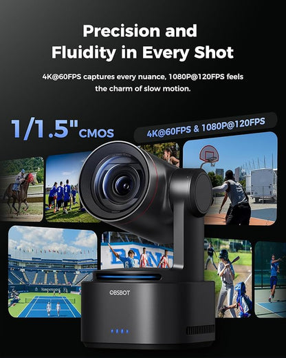 OBSBOT Tail 2 PTZR NDI Camera 4K@60FPS, Pro AI Tracking, 1/1.5" CMOS, 5X - Image 3