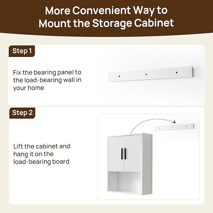 Modern Fluted Bathroom Wall Cabinet - Image 9
