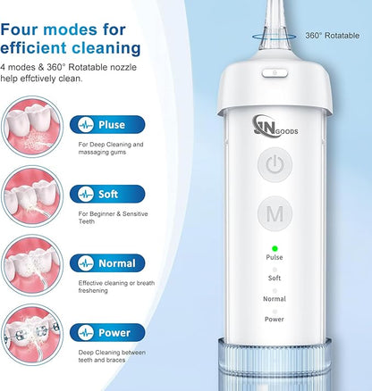 JNGOODS Mini Cordless Portable Water Flosser Oral Irrigator Water Teeth Cleaner - Image 3