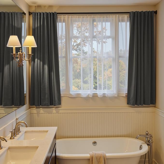 Lazzzy Velvet Blackout Curtains Thermal Insulated Room Window Drapes Super Soft - Image 6