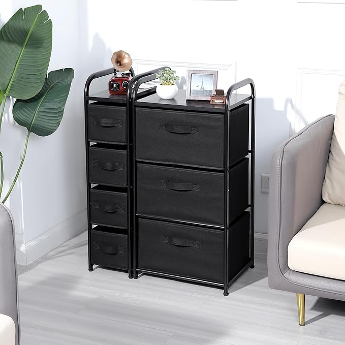MAX Houser 4 Drawer Narrow Dresser Fabric Storage Tower Vertical Slim Storage - Image 8