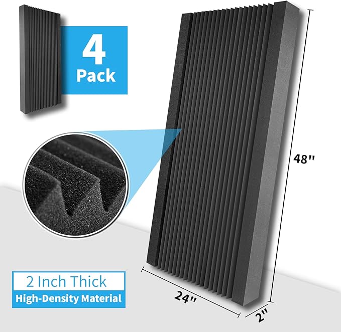 Art3d 4-Pack Wedge Design Acoustic Foam Panels, Quick-Recovery Noise Dampening - Image 5