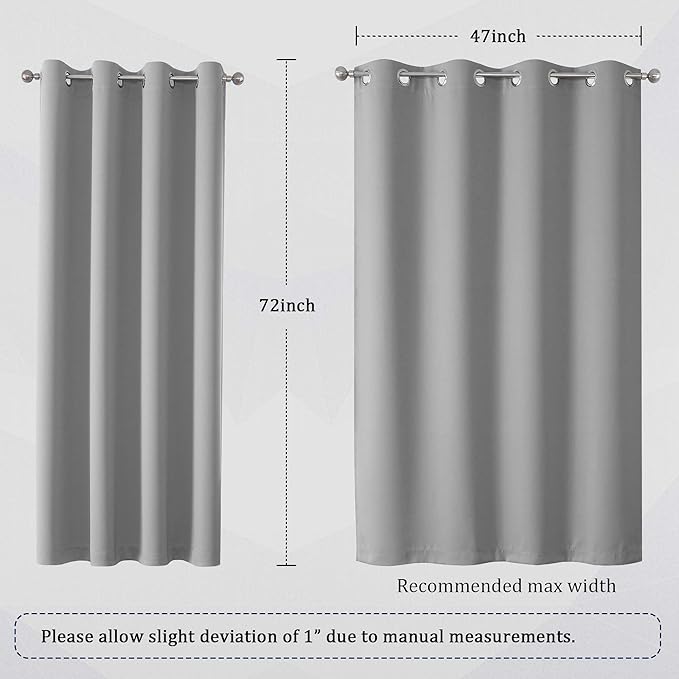 DUALIFE Ultimate Gray Blackout Curtain Panels/Drapes - Image 6