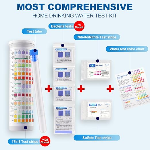 21-in-1 Home Drinking Water Testing Kit, 145 Strips + 4 Bacteria Tests - Image 2