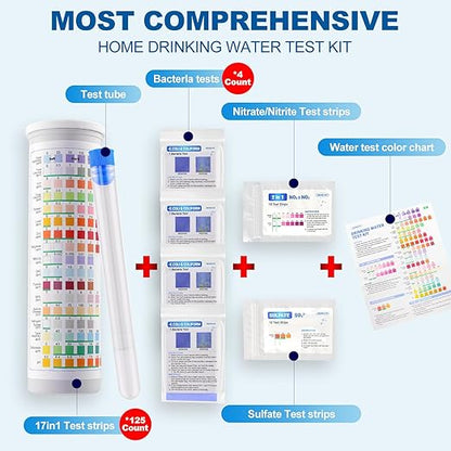 21-in-1 Home Drinking Water Testing Kit, 145 Strips + 4 Bacteria Tests - Image 2
