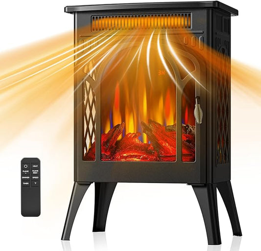 Electric Fireplace Stove, Fast Heating, X Infrared Fireplace Heater by Electactic