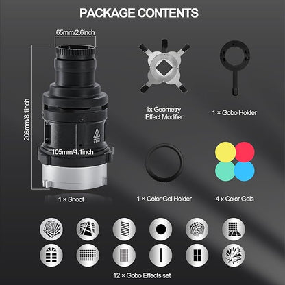 Alluneitter S-80 Bowens Mount Optical Conical Snoot Spotlight Kit. Adjustable - Image 6