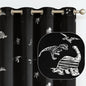 Kids Blackout Curtains for Bedroom 63 Inches Black 2 Panels | Blackout, Grommet, Silver Dino Foil Thermal Insulated Drapes for Boys Girls ‌Newborn‌ ‌Toddler‌ ‌Preschooler Nursery