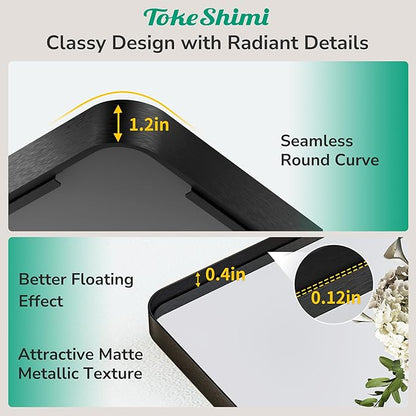 TokeShimi 30 x 30 Black Bathroom Mirror, Rectangle Bathroom Wall Mirror - Image 2