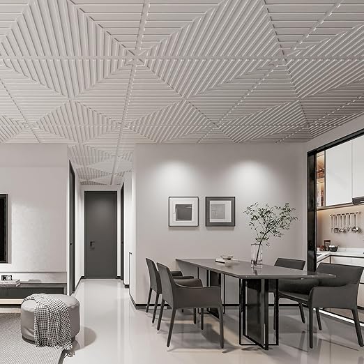 Art3d 12-Pack Drop Ceiling Tiles 2x2 FT, PVC 3D Textured Panels - Image 6