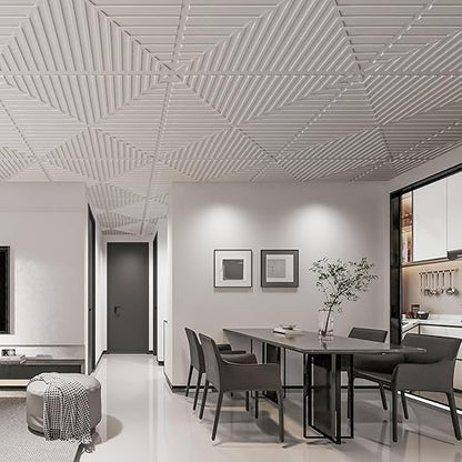 Art3d 12-Pack Drop Ceiling Tiles 2x2 FT, PVC 3D Textured Panels - Image 6