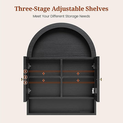 Arched Bathroom Wall Cabinet, 27.4 x 36.4'' Over The Toilet Cabinet - Image 7