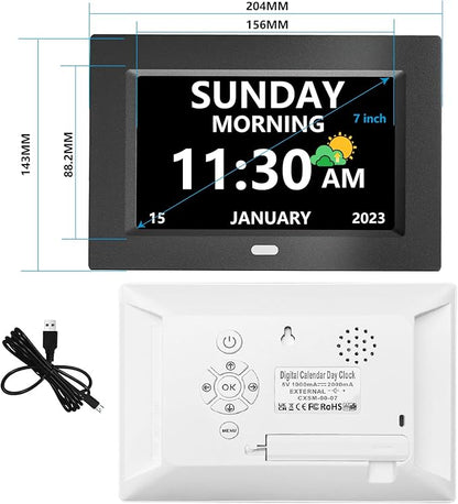 MRCHYDZ 7 Inch Clock with Day and Date - Image 2