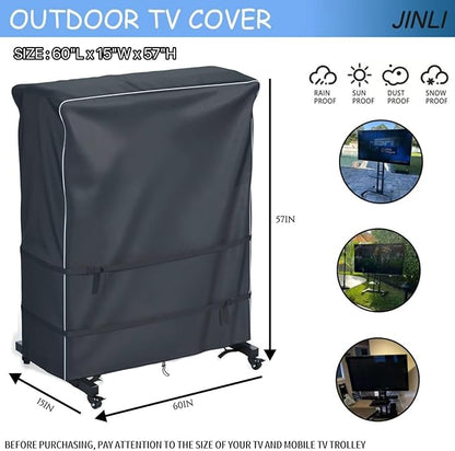 JINLI 60-65 inch outdoor TV trolley cover, courtyard TV cover, Oxford fabric - Image 2