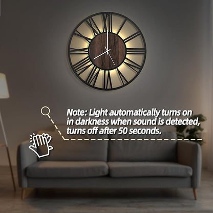 LEIKE Large Wall Clocks with Night Light Battery Operated, Silent Non Ticking - Image 5