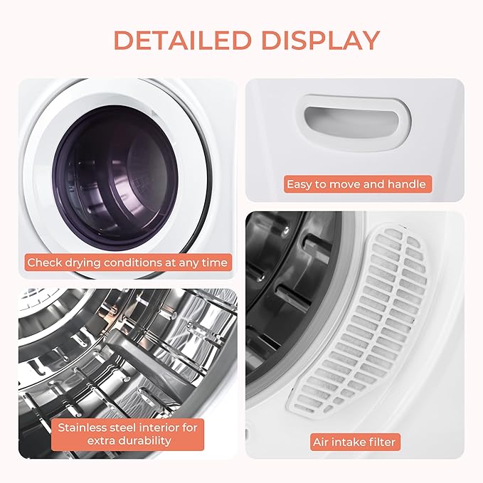 Euhomy 2.65 Cu.Ft Portable Dryer - Image 4