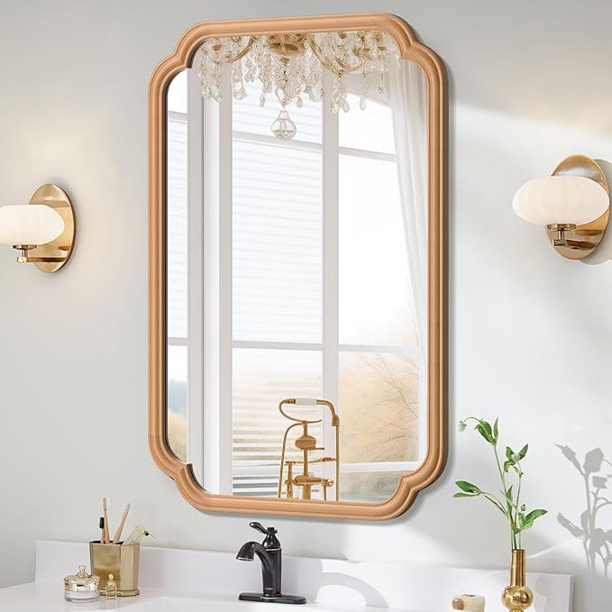 Wood Bathroom Mirror for Wall Mounted by FerytangeHome