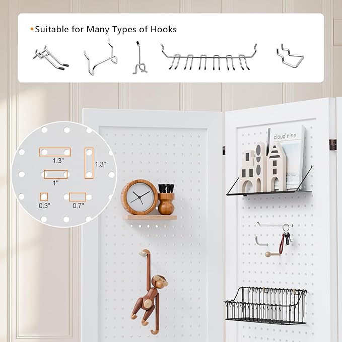 Bonnlo 4/6 Panel Pegboard Freestanding, 5 FT Portable Display Board Organizer - Image 5