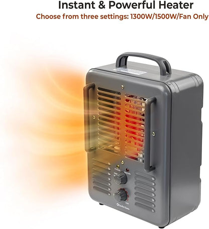 Comfort Zone Utility Space Heater, 1500W Electric Garage Heater - Image 6
