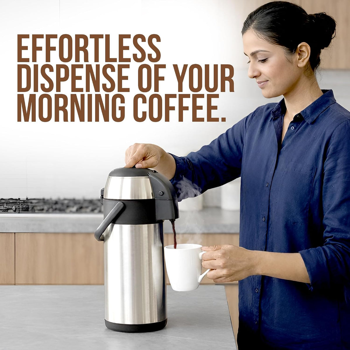 Coffee Carafe Insulated 102 OZ / 3L Stainless Steel Hot Beverage Dispenser, A...