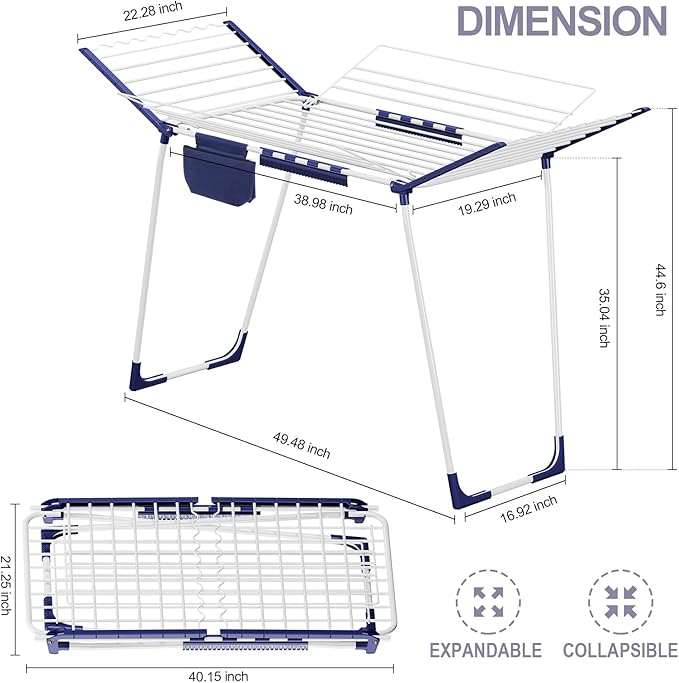 APEXCHASER Clothes Drying Rack Foldable - Image 2