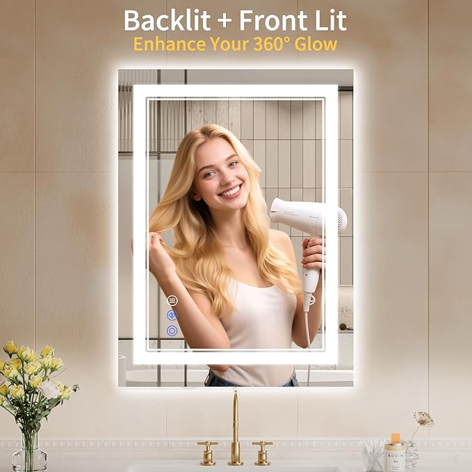 22"x30" LED Bathroom Mirror - Image 2