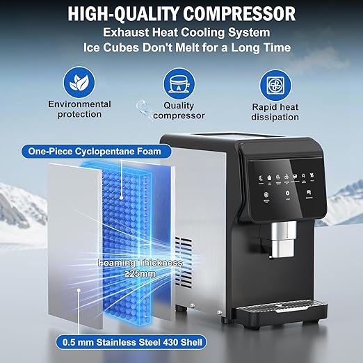 Nugget Ice Maker Countertop 50 LBS/Day, 5 LBS Ice Bin, Water Dispenser - Image 6