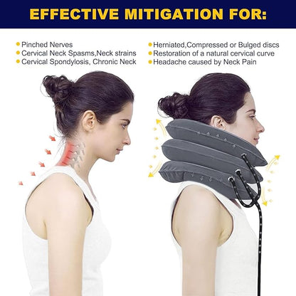 Cervical Traction Device for Neck Pain Relief, Adjustable Inflatable Neck - Image 5