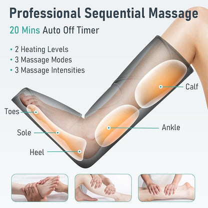 QUINEAR Leg Massager with Heat and Air Compression, Foot and Calf Massager - Image 3