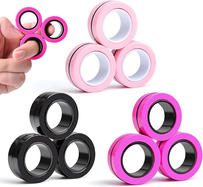 Cevioce 9 PCS Magnetic Ring Fidget Toys Set, ADHD Anxiety Magnetic Finger by Cevioce