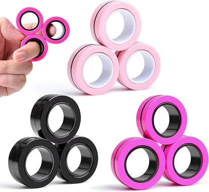 Cevioce 9 PCS Magnetic Ring Fidget Toys Set, ADHD Anxiety Magnetic Finger by Cevioce
