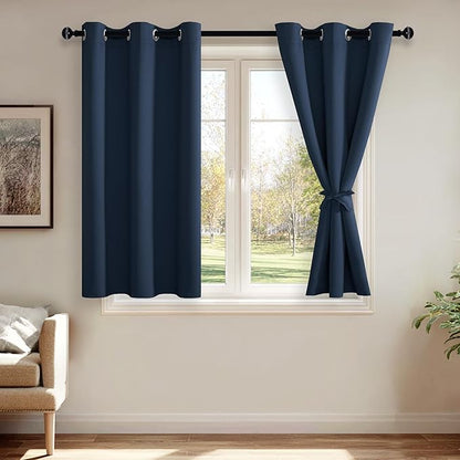 JIUZHEN Navy Blackout Curtains by JIUZHEN