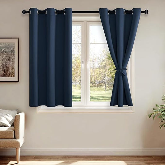 JIUZHEN Navy Blackout Curtains by JIUZHEN