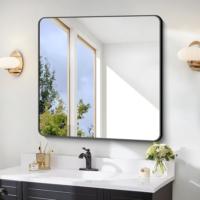 FORBATH Bathroom Mirror 30" x 30", Large Square Wall Mirror - Image 5