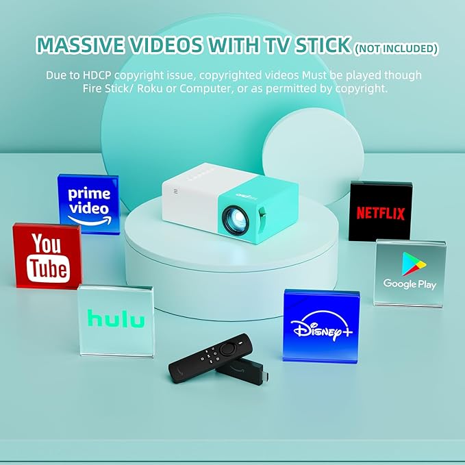 Projector WiFi Portable Movie Projector, Phone or Tablet Can be Mirrored to the - Image 2